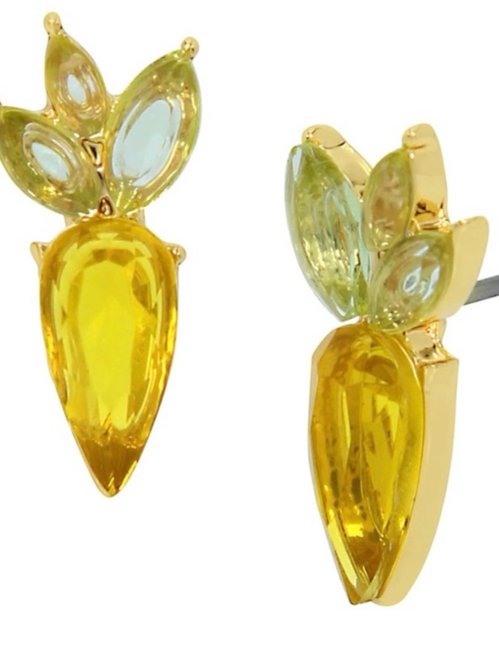 Betsey Johnson Some Bunny’s Gold Tone Carrot Stud Earrings with Crystal Accents